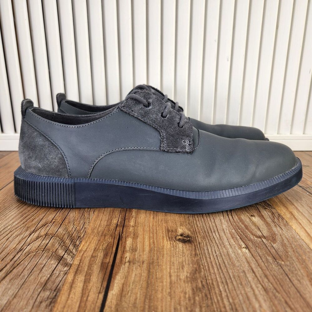 Camper Bill Derby Shoes Mens Sz 10.5 EU 44 Dark Gray Leather Oxford Casual Dress
